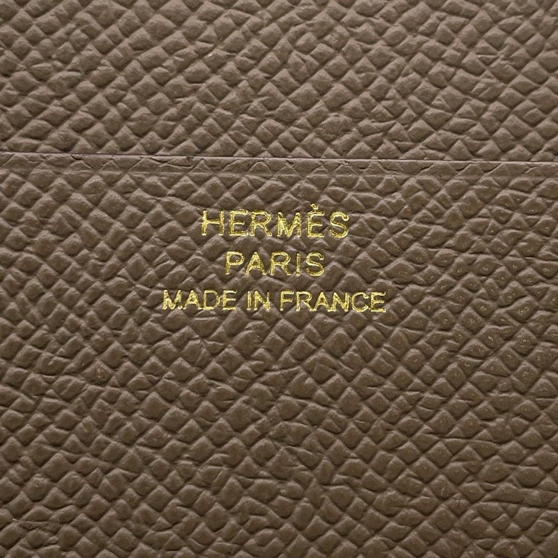 エルメス 三つ折り財布 ベアンコンビネ エトゥープ/ゴールド金具 エプソン B刻印 財布