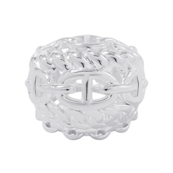 エルメス リング シェーヌダンクル マルチチェーンTGM Enchainee SV925シルバー リングサイズ54 HERMES 指輪