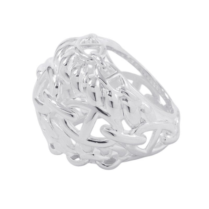 エルメス リング シェーヌダンクル マルチチェーンTGM Enchainee SV925シルバー リングサイズ54 HERMES 指輪