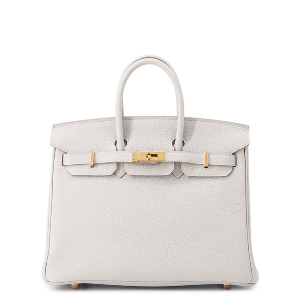 エルメス バーキン25 パールグレー/ゴールド金具 トゴ W刻印 HERMES Birkin ハンドバッグ