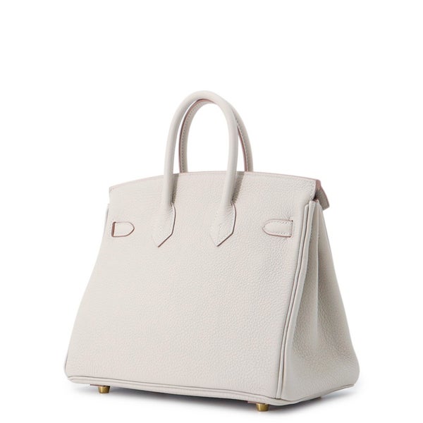 エルメス バーキン25 パールグレー/ゴールド金具 トゴ W刻印 HERMES Birkin ハンドバッグ