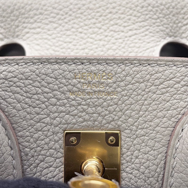 エルメス バーキン25 パールグレー/ゴールド金具 トゴ W刻印 HERMES Birkin ハンドバッグ