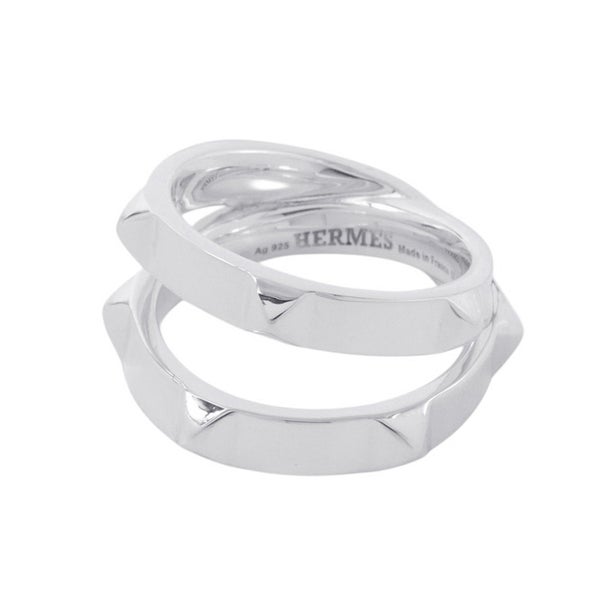 エルメス リング エルメス・クルー・ドゥ・H ダブルリング SV925シルバー サイズ55 HERMES ジュエリー