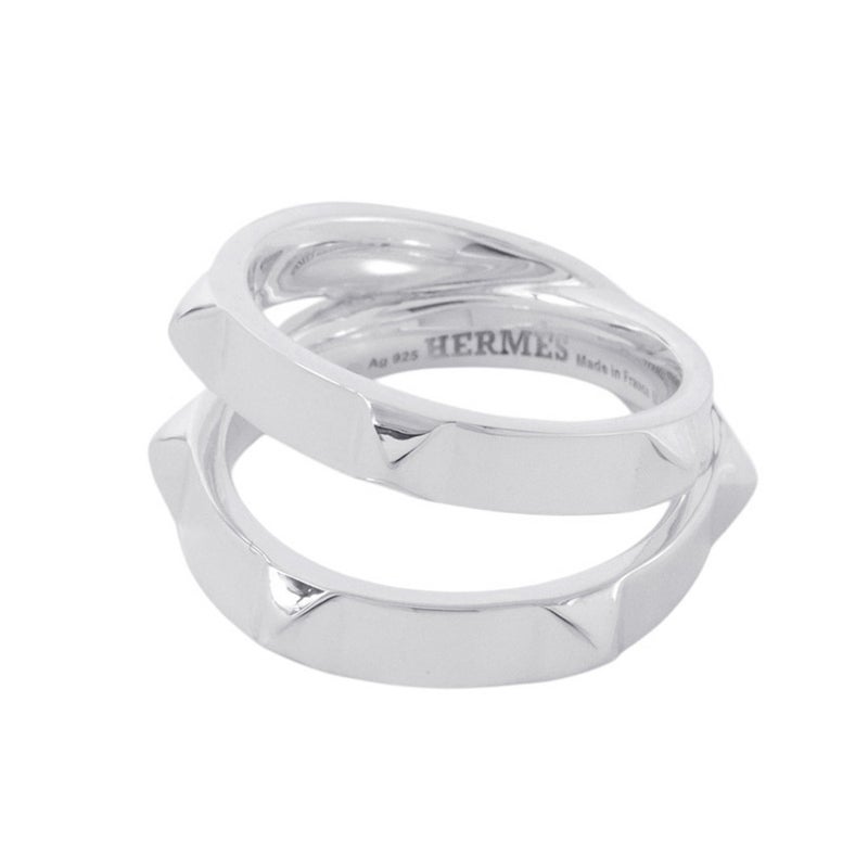 エルメス リング エルメス・クルー・ドゥ・H ダブルリング SV925シルバー サイズ55 HERMES ジュエリー