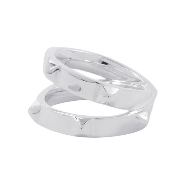 エルメス リング エルメス・クルー・ドゥ・H ダブルリング SV925シルバー サイズ55 HERMES ジュエリー