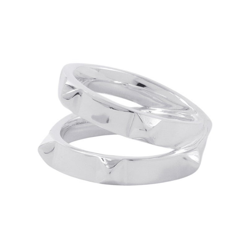 エルメス リング エルメス・クルー・ドゥ・H ダブルリング SV925シルバー サイズ55 HERMES ジュエリー