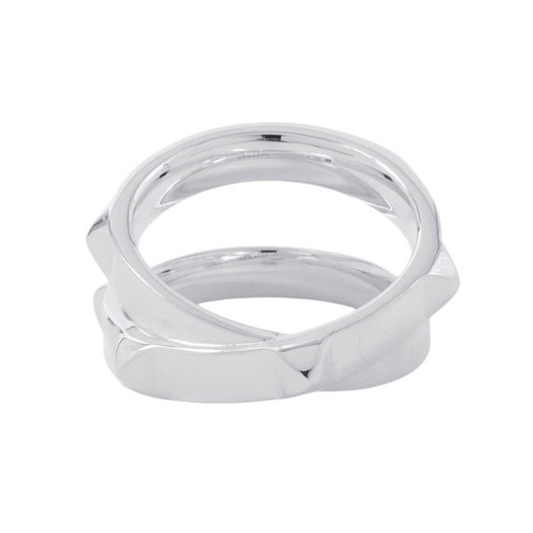 エルメス リング エルメス・クルー・ドゥ・H ダブルリング SV925シルバー サイズ55 HERMES ジュエリー