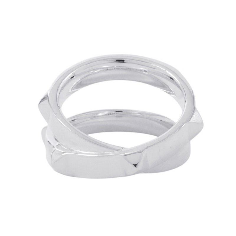 エルメス リング エルメス・クルー・ドゥ・H ダブルリング SV925シルバー サイズ55 HERMES ジュエリー