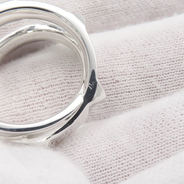 エルメス リング エルメス・クルー・ドゥ・H ダブルリング SV925シルバー サイズ55 HERMES ジュエリー