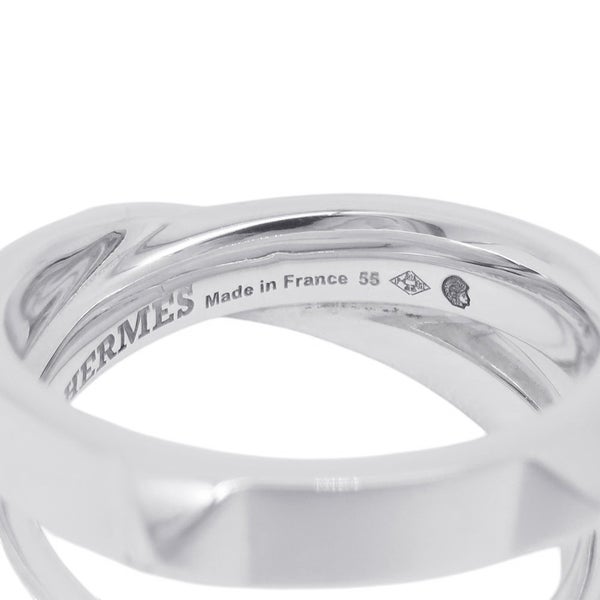 エルメス リング エルメス・クルー・ドゥ・H ダブルリング SV925シルバー サイズ55 HERMES ジュエリー