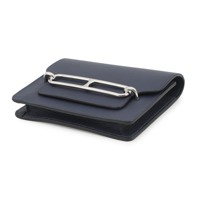 エルメス 財布 ロウリス ルリ スリム ヴェルソ ブルーニュイ/ブルーザンジバル/シルバー金具  エバーカラー Z刻印