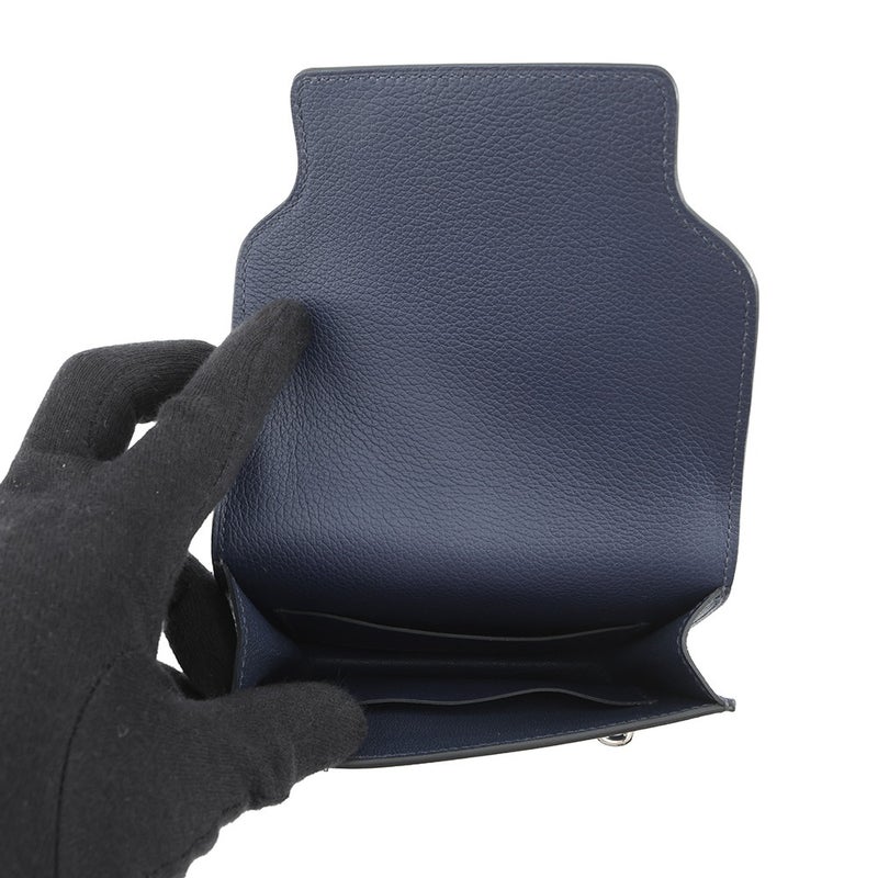 エルメス 財布 ロウリス ルリ スリム ヴェルソ ブルーニュイ/ブルーザンジバル/シルバー金具  エバーカラー Z刻印