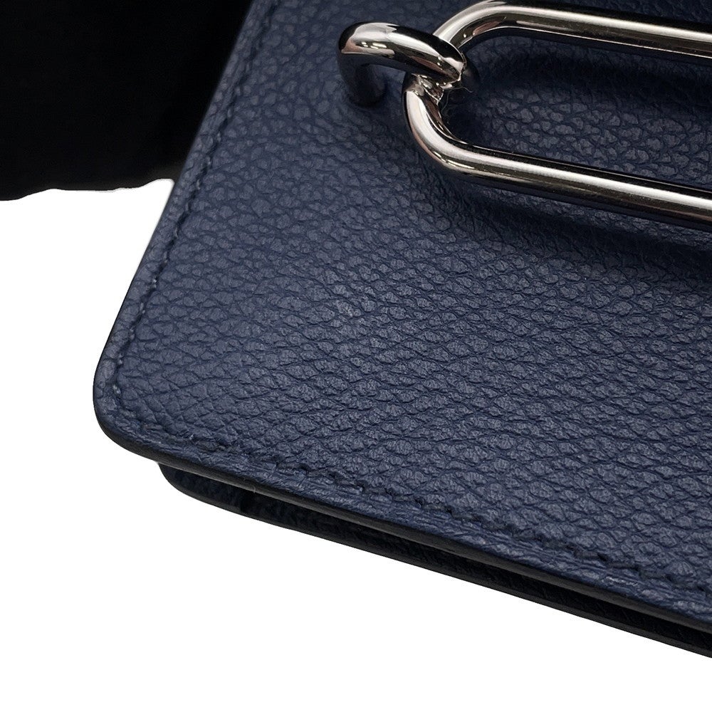 エルメス 財布 ロウリス ルリ スリム ヴェルソ ブルーニュイ/ブルーザンジバル/シルバー金具  エバーカラー Z刻印 エルメス 財布 ロウリス ルリ スリム ヴェルソ ブルーニュイ/ブルー