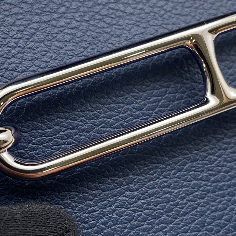 エルメス 財布 ロウリス ルリ スリム ヴェルソ ブルーニュイ/ブルーザンジバル/シルバー金具  エバーカラー Z刻印