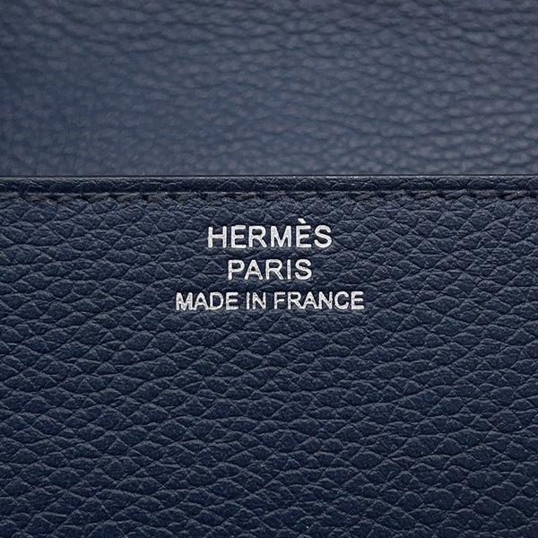 エルメス 財布 ロウリス ルリ スリム ヴェルソ ブルーニュイ/ブルーザンジバル/シルバー金具  エバーカラー Z刻印