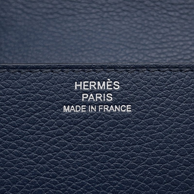 エルメス 財布 ロウリス ルリ スリム ヴェルソ ブルーニュイ/ブルーザンジバル/シルバー金具  エバーカラー Z刻印