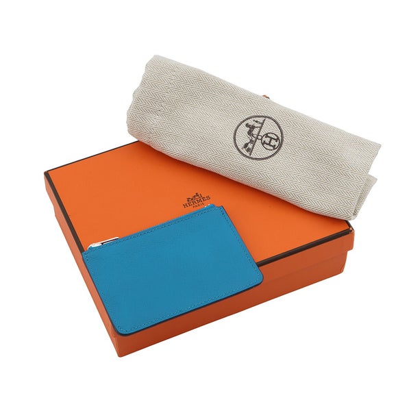 エルメス 財布 ロウリス ルリ スリム ヴェルソ ブルーニュイ/ブルーザンジバル/シルバー金具  エバーカラー Z刻印