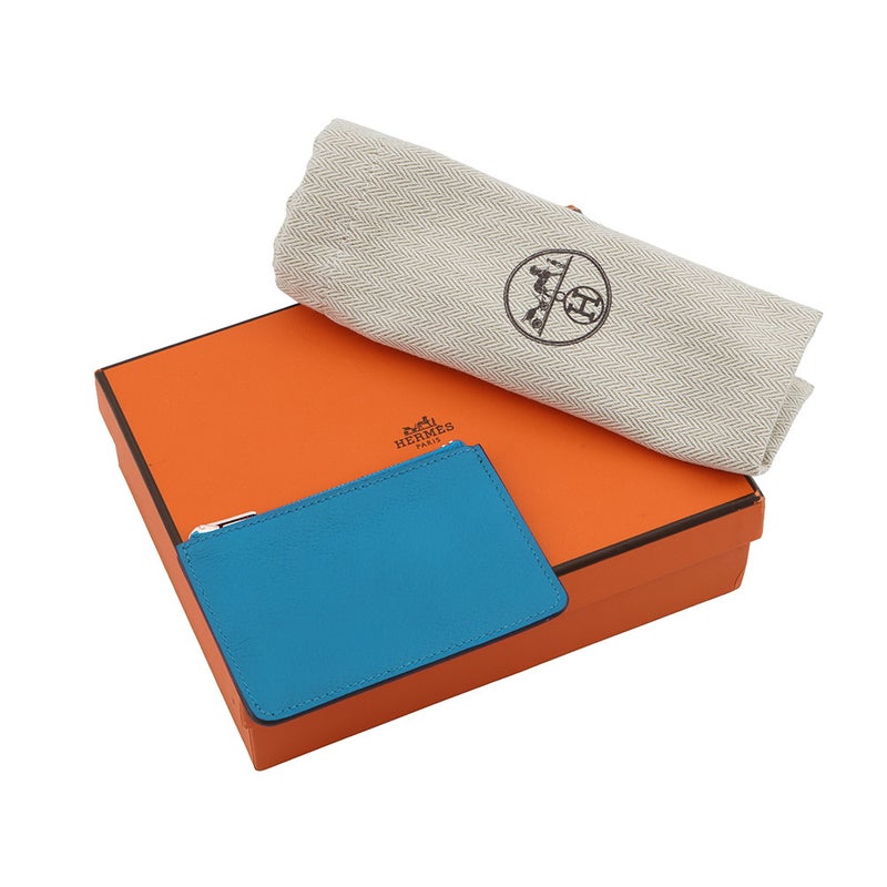 エルメス 財布 ロウリス ルリ スリム ヴェルソ ブルーニュイ/ブルーザンジバル/シルバー金具  エバーカラー Z刻印