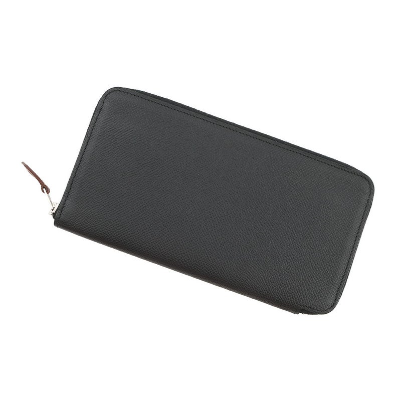 エルメス 長財布 アザップロング シルクイン ブラック/シルバー金具 エプソン X刻印 財布 黒