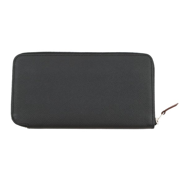 エルメス 長財布 アザップロング シルクイン ブラック/シルバー金具 エプソン X刻印 財布 黒