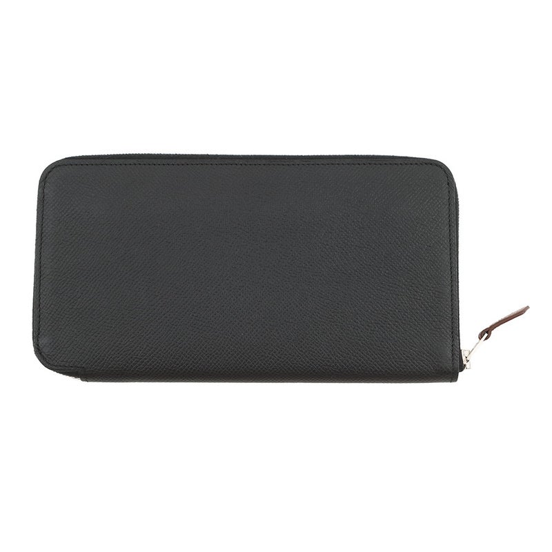 エルメス 長財布 アザップロング シルクイン ブラック/シルバー金具 エプソン X刻印 財布 黒