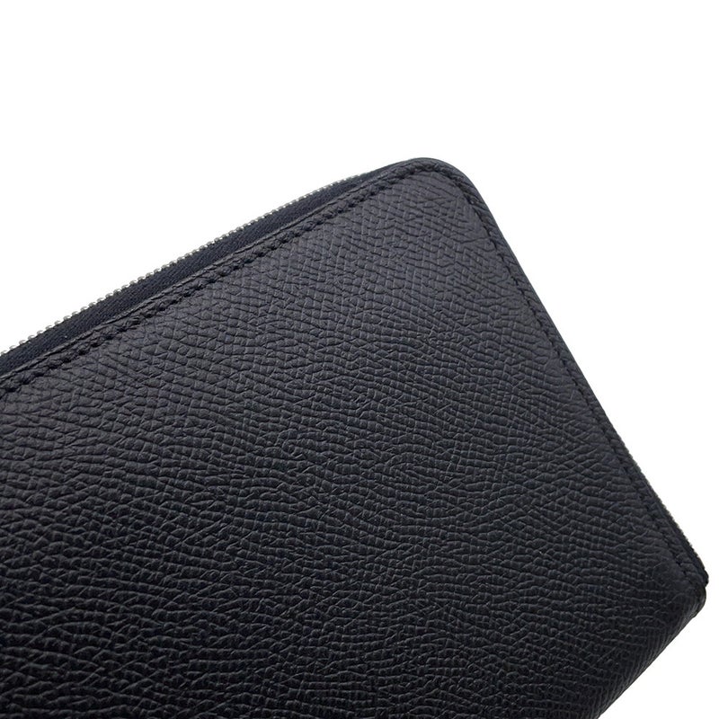 エルメス 長財布 アザップロング シルクイン ブラック/シルバー金具 エプソン X刻印 財布 黒