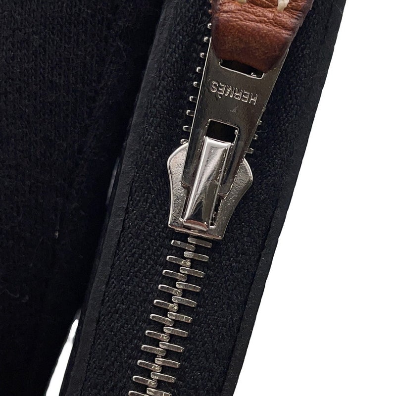 エルメス 長財布 アザップロング シルクイン ブラック/シルバー金具 エプソン X刻印 財布 黒