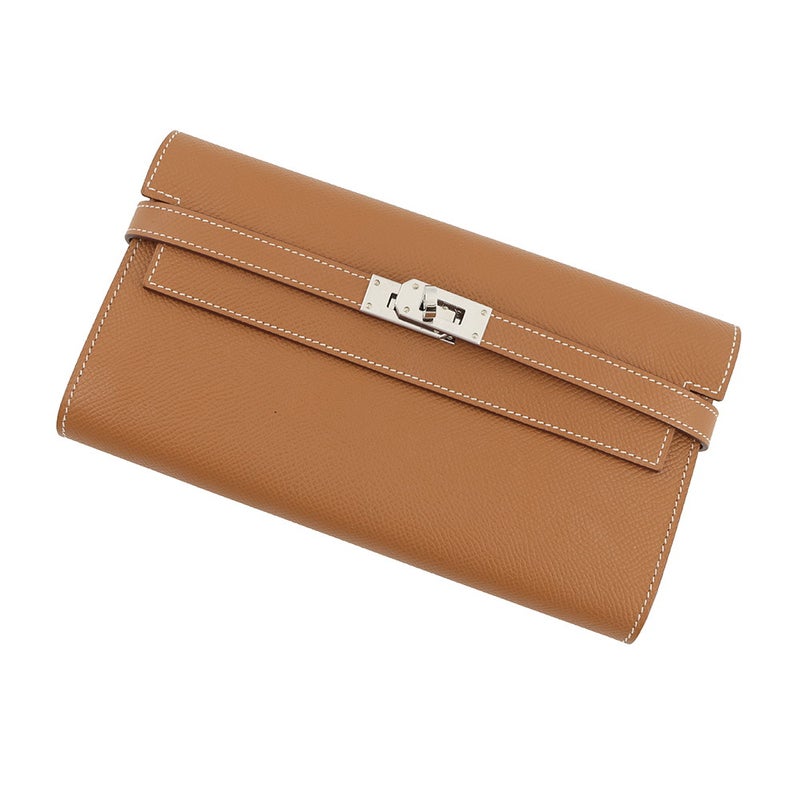 エルメス 長財布 ケリーウォレット ロング ゴールド/シルバー金具 エプソン B刻印 財布