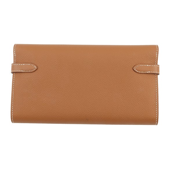 エルメス 長財布 ケリーウォレット ロング ゴールド/シルバー金具 エプソン B刻印 財布