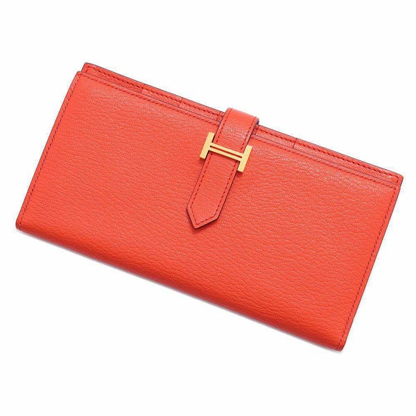 エルメス 長財布 ベアンスフレ カプシーヌ/ゴールド金具 シェブルミゾル A刻印 HERMES 財布