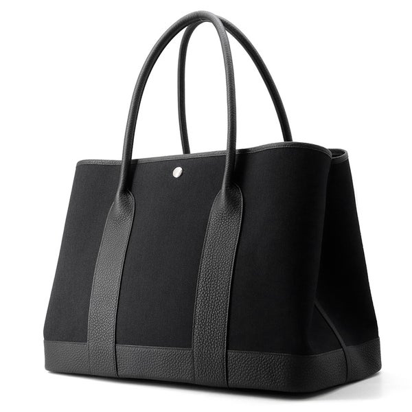 エルメス トートバッグ ネオ・ガーデン41 ヴォヤージュ ブラック/シルバー金具 トワルミリタリー /ネゴンダ K刻印 黒