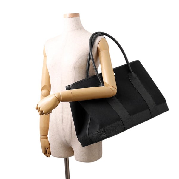 エルメス トートバッグ ネオ・ガーデン41 ヴォヤージュ ブラック/シルバー金具 トワルミリタリー /ネゴンダ K刻印 黒