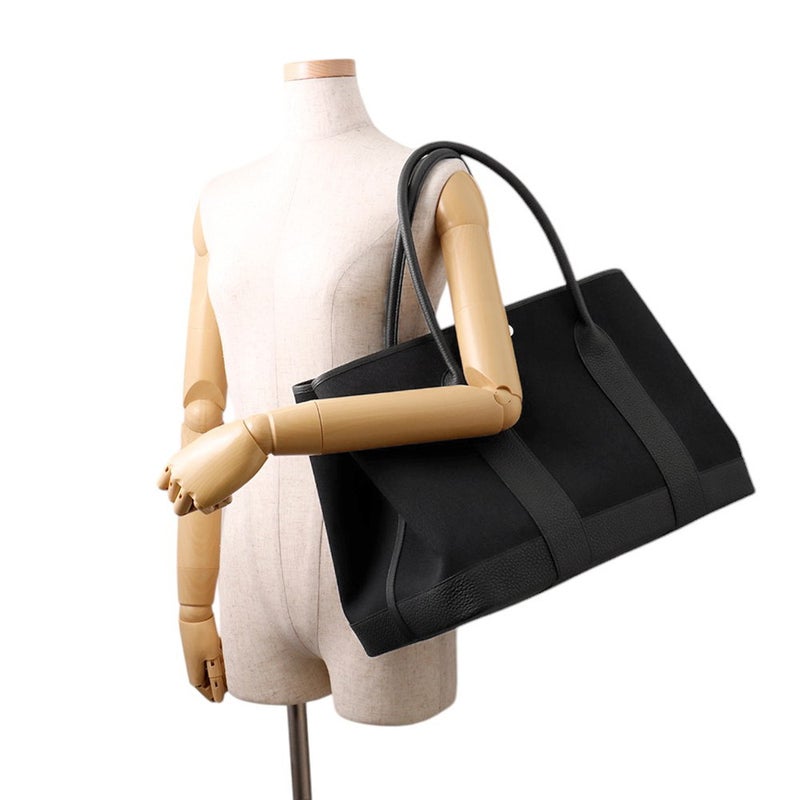 エルメス トートバッグ ネオ・ガーデン41 ヴォヤージュ ブラック/シルバー金具 トワルミリタリー /ネゴンダ K刻印 黒