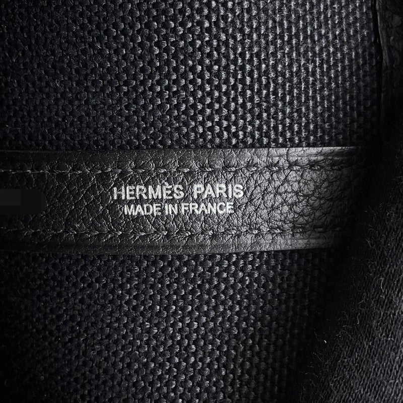 エルメス トートバッグ ネオ・ガーデン41 ヴォヤージュ ブラック/シルバー金具 トワルミリタリー /ネゴンダ K刻印 黒