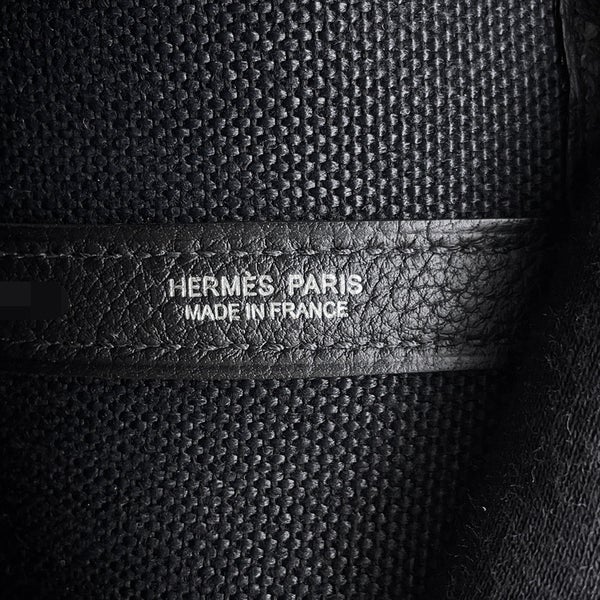 エルメス トートバッグ ネオ・ガーデン41 ヴォヤージュ ブラック/シルバー金具 トワルミリタリー /ネゴンダ K刻印 黒