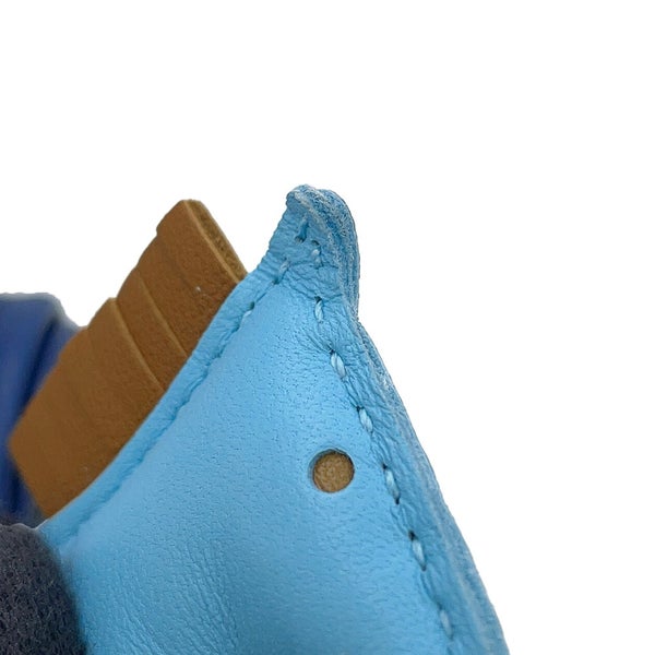 エルメス バッグチャーム ロデオPM セレステ/ブルードマルト/クラフト ラムスキン D刻印 HERMES