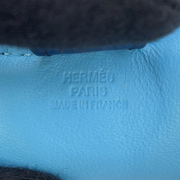 エルメス バッグチャーム ロデオPM セレステ/ブルードマルト/クラフト ラムスキン D刻印 HERMES