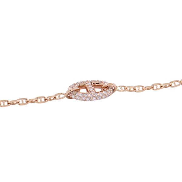 エルメス ブレスレット シェーヌダンクル ファランドール ダイヤモンド 74P 計0.66ct K18PGピンクゴールド サイズSH HERMES