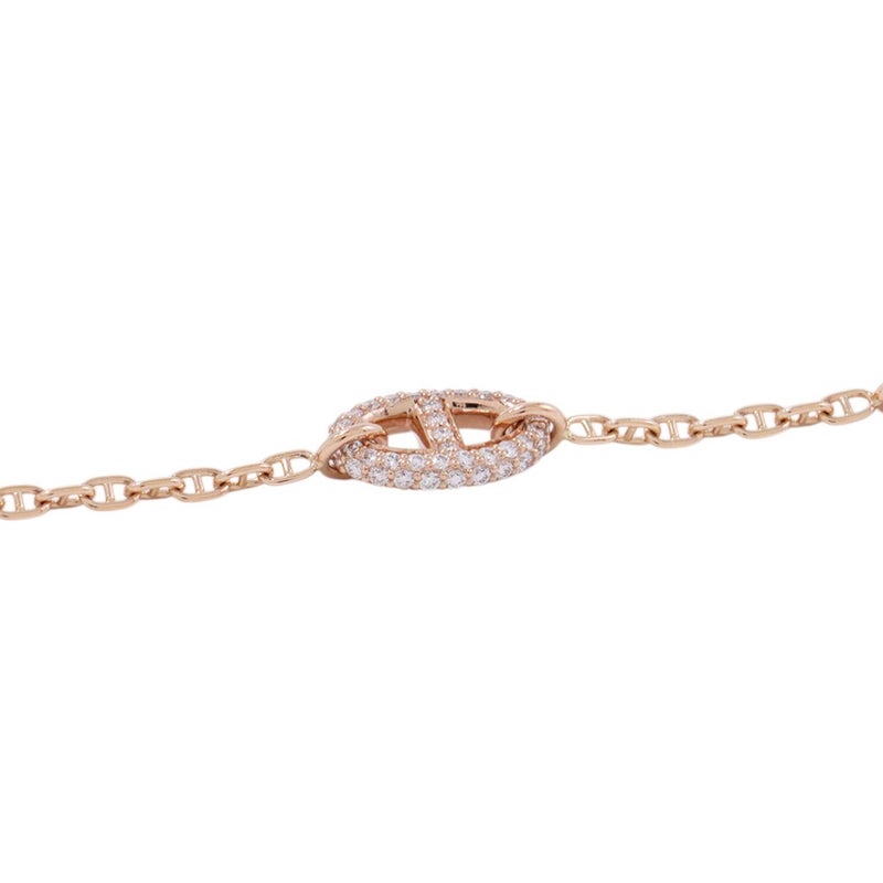 エルメス ブレスレット シェーヌダンクル ファランドール ダイヤモンド 74P 計0.66ct K18PGピンクゴールド サイズSH HERMES