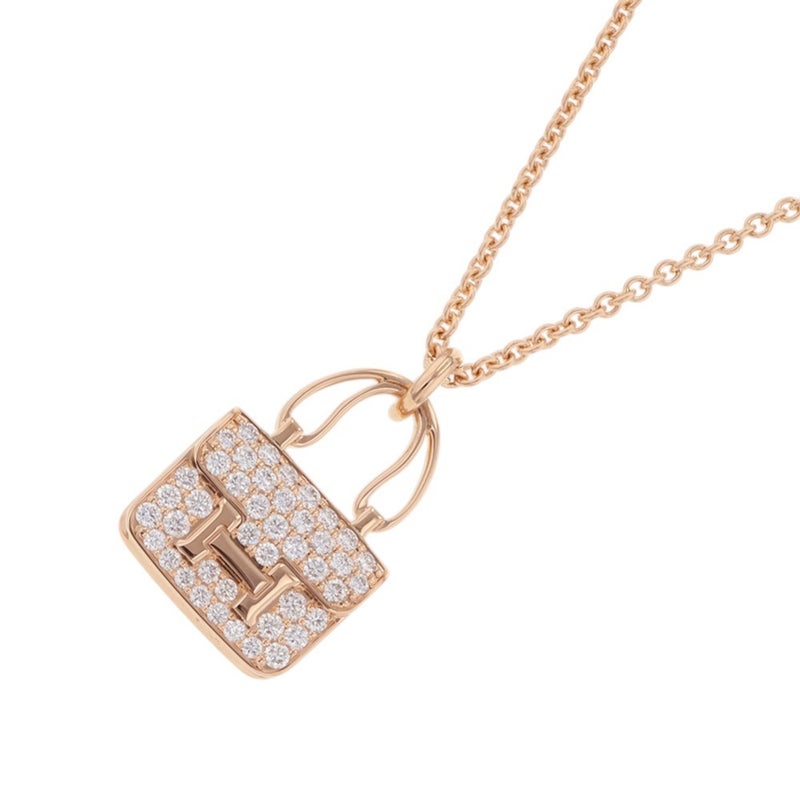 エルメス ネックレス アミュレット コンスタンス ペンダント ダイヤモンド 43P 計0.44ct K18PGピンクゴールド HERMES