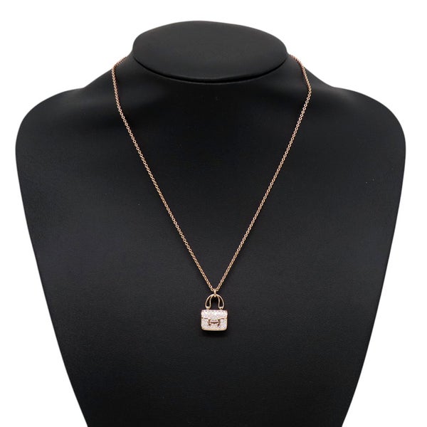 エルメス ネックレス アミュレット コンスタンス ペンダント ダイヤモンド 43P 計0.44ct K18PGピンクゴールド HERMES