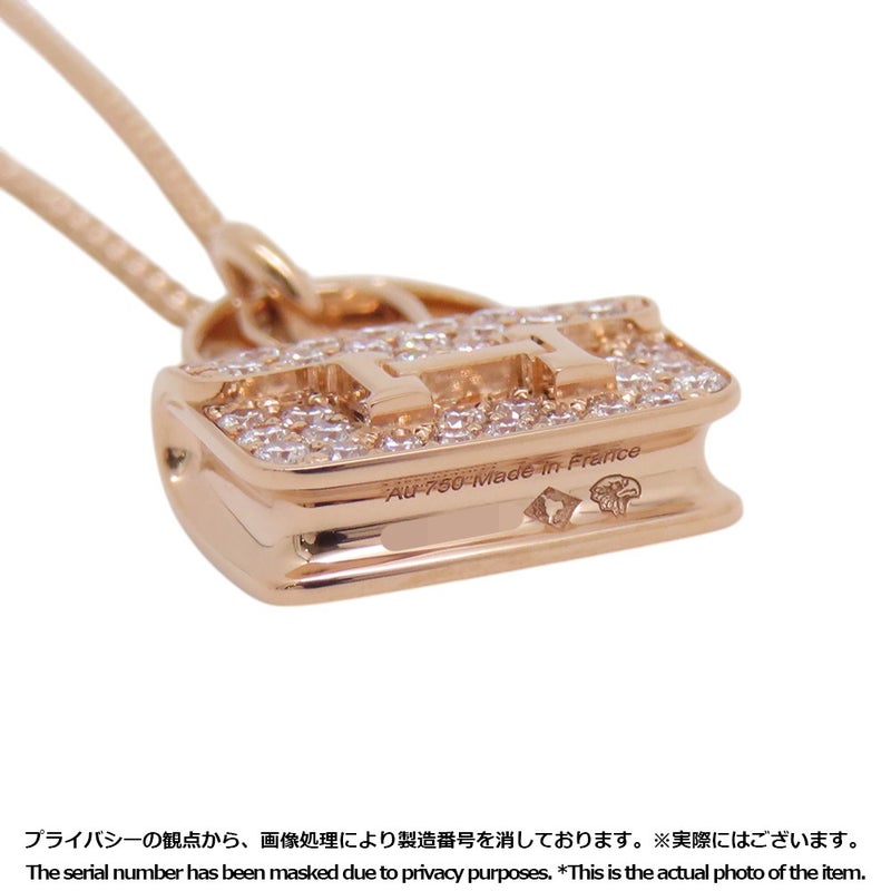 エルメス ネックレス アミュレット コンスタンス ペンダント ダイヤモンド 43P 計0.44ct K18PGピンクゴールド HERMES
