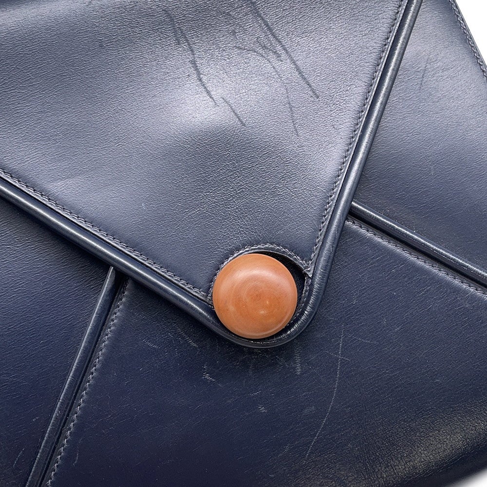 エルメス ショルダーバッグ ウッド ネイビー/ゴールド金具 ボックス