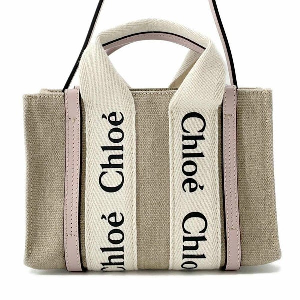 クロエ トートバッグ ウッディ ミニ キャンバス レザー CHC22AP237 Chloe 2wayハンド ショルダーバッグ
