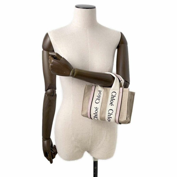 クロエ トートバッグ ウッディ ミニ キャンバス レザー CHC22AP237 Chloe 2wayハンド ショルダーバッグ