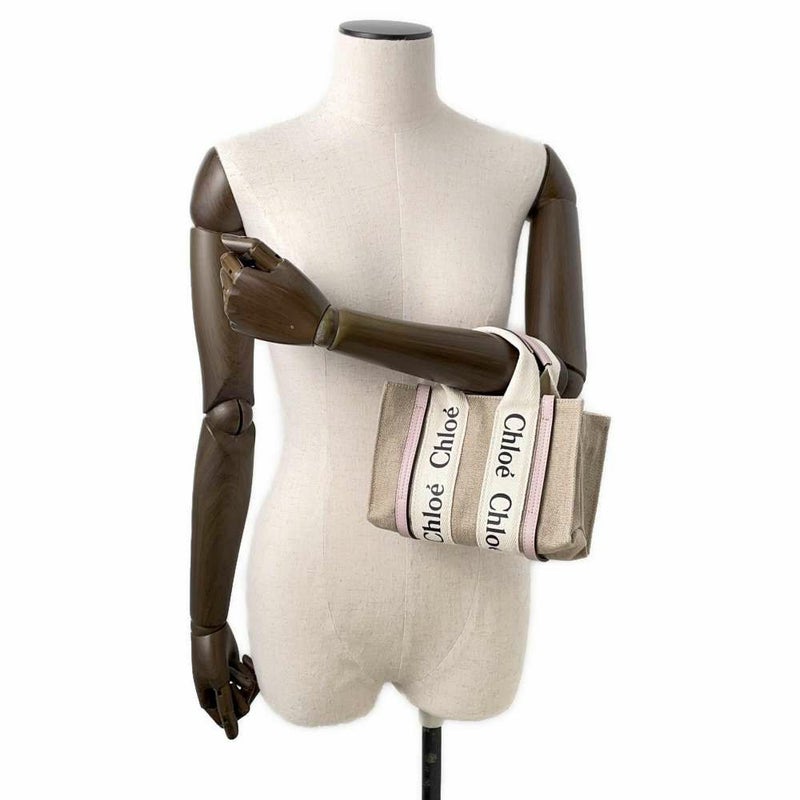クロエ トートバッグ ウッディ ミニ キャンバス レザー CHC22AP237 Chloe 2wayハンド ショルダーバッグ