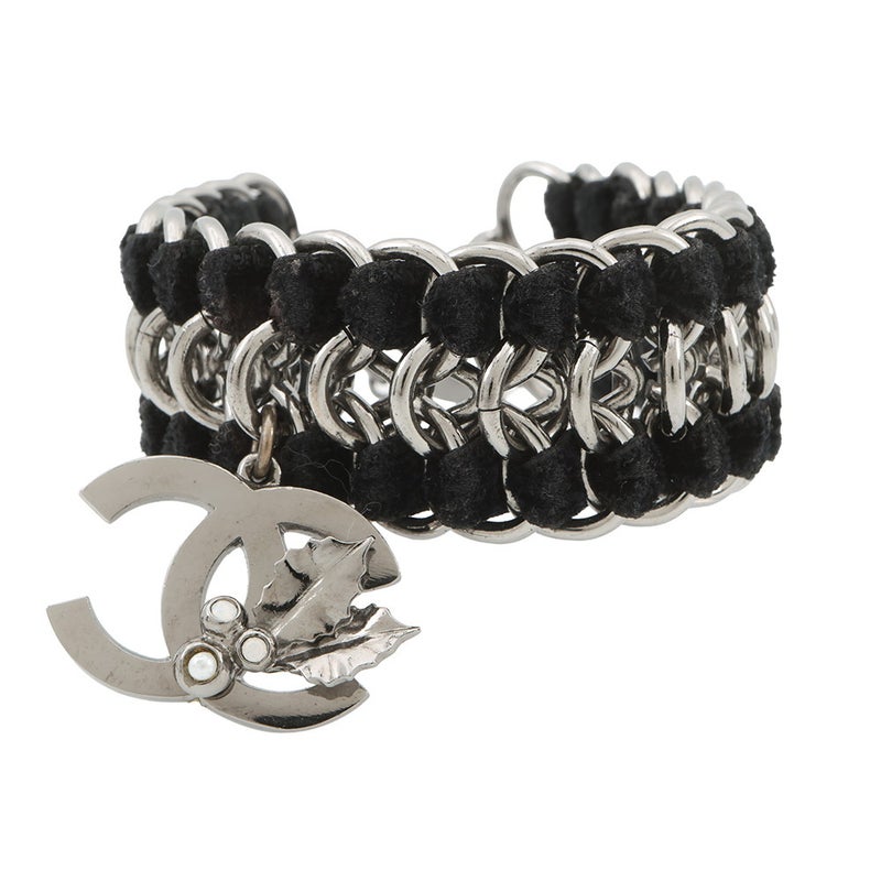 シャネル ブレスレット ココマーク ベルベット ラインストーン フェイクパール 05A CHANEL アクセサリー