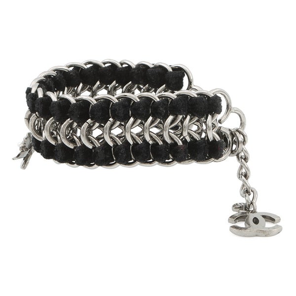 シャネル ブレスレット ココマーク ベルベット ラインストーン フェイクパール 05A CHANEL アクセサリー