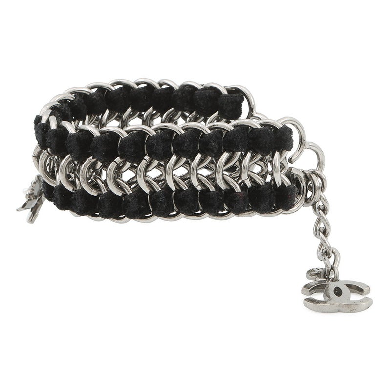 シャネル ブレスレット ココマーク ベルベット ラインストーン フェイクパール 05A CHANEL アクセサリー
