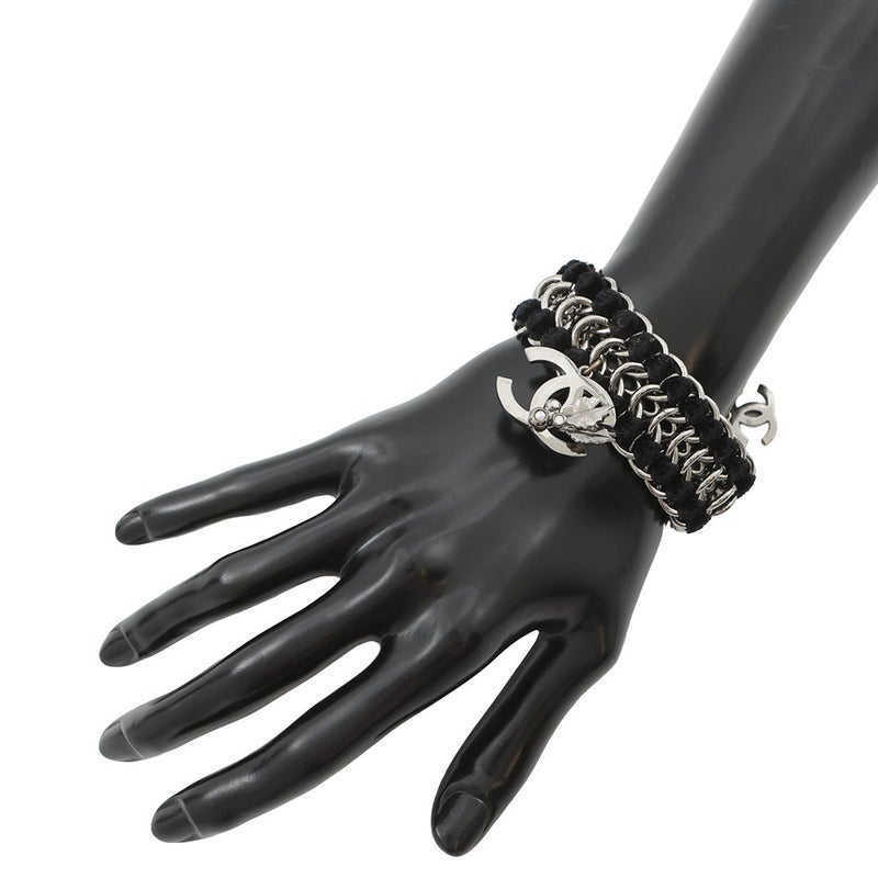 シャネル ブレスレット ココマーク ベルベット ラインストーン フェイクパール 05A CHANEL アクセサリー